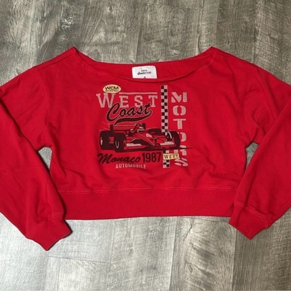 AERO Red West Coast Motors Crop Sweatshirt - Picture 1 of 8